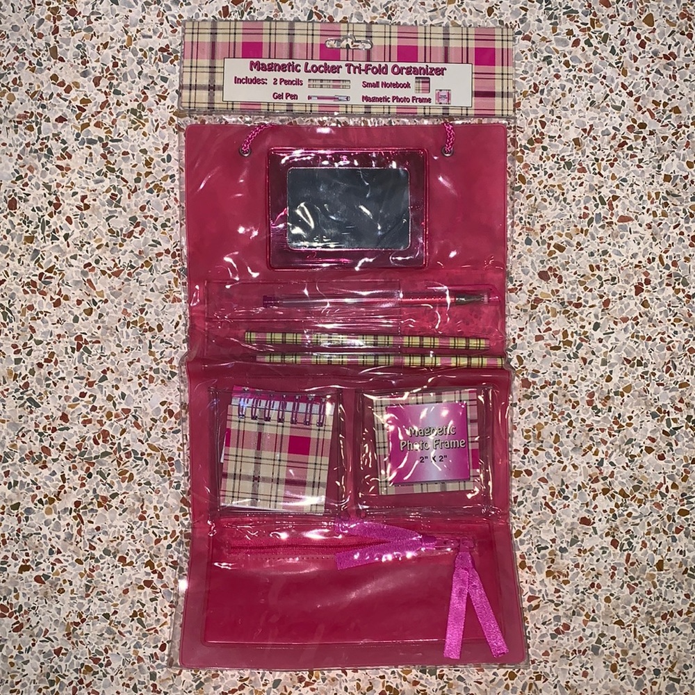 Y2K Pink Magnetic Locker Tri-Fold Organizer